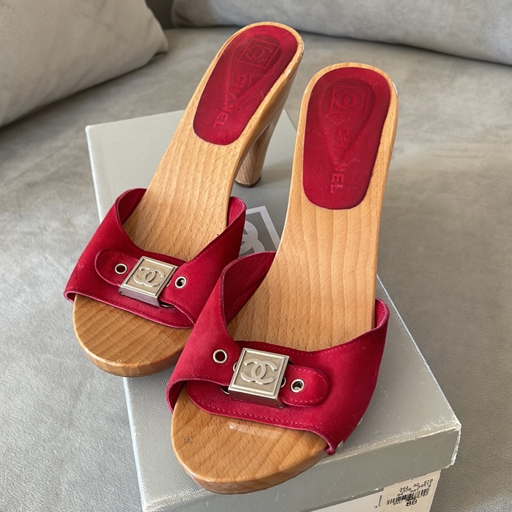 Authentic CHANEL mules.